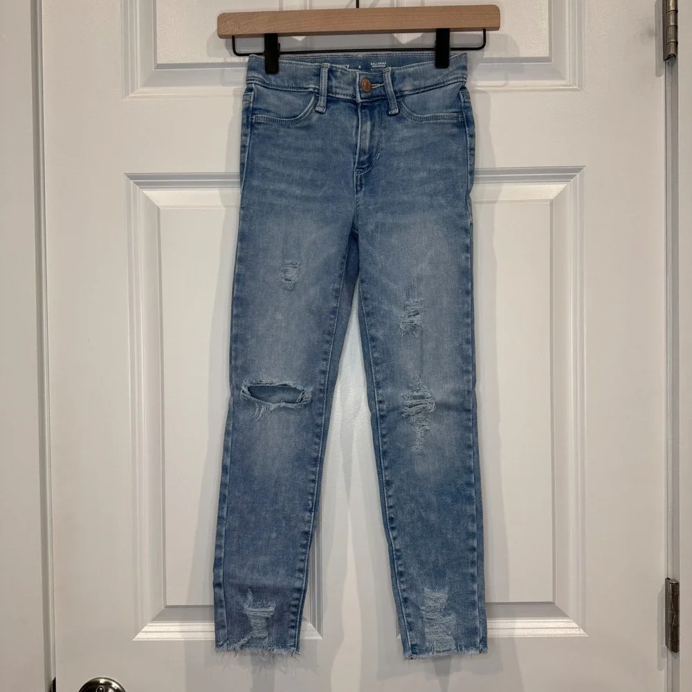 Old Navy‎ Kids Girls Size 8 Light Wash Distressed Ballerina Jeggings